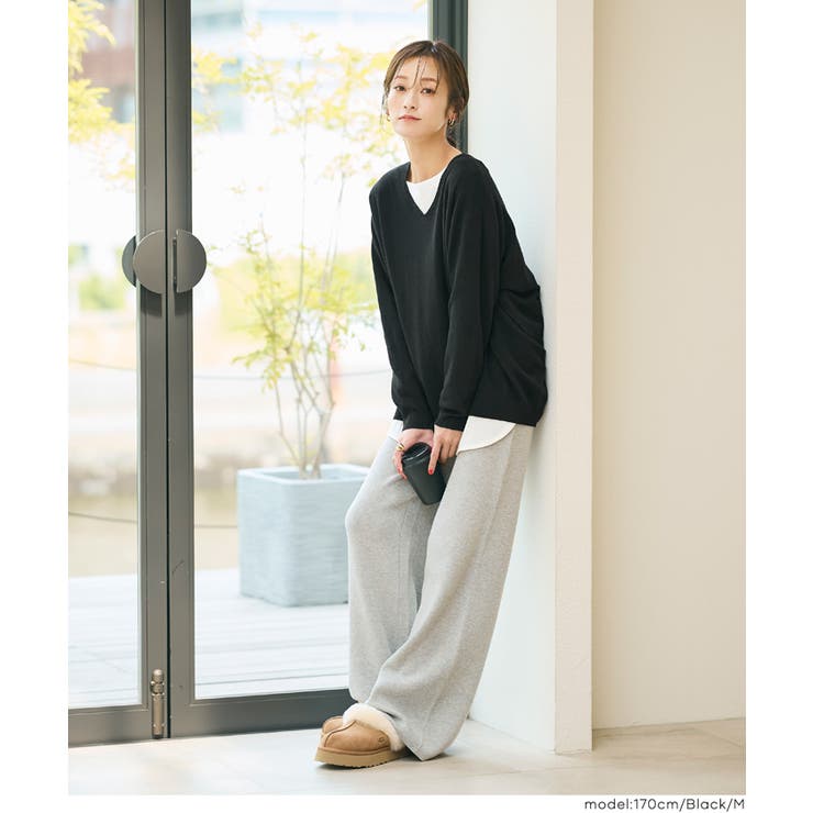 【RICH KNIT】Vネックオーバーサイズプルオーバー | coca | 詳細画像17 