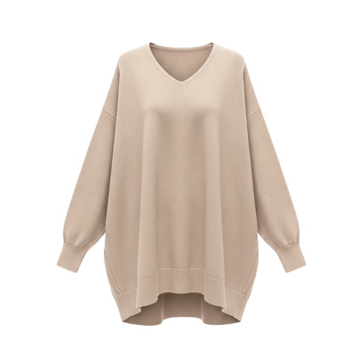 【RICH KNIT】Vネックオーバーサイズプルオーバー | coca | 詳細画像22 
