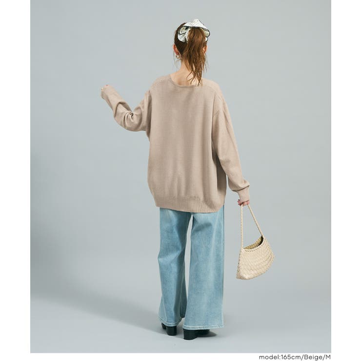 【RICH KNIT】Vネックオーバーサイズプルオーバー | coca | 詳細画像5 