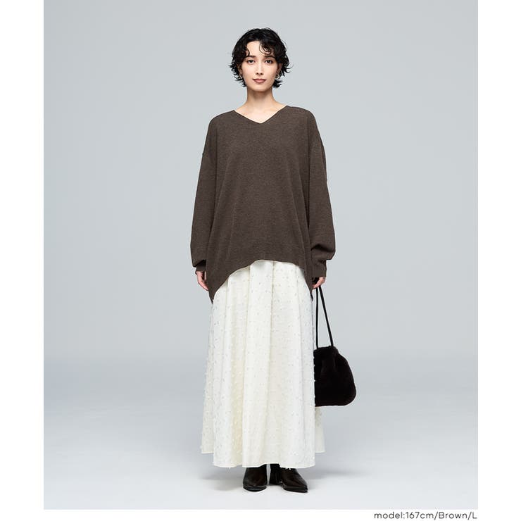 【RICH KNIT】Vネックオーバーサイズプルオーバー | coca | 詳細画像7 