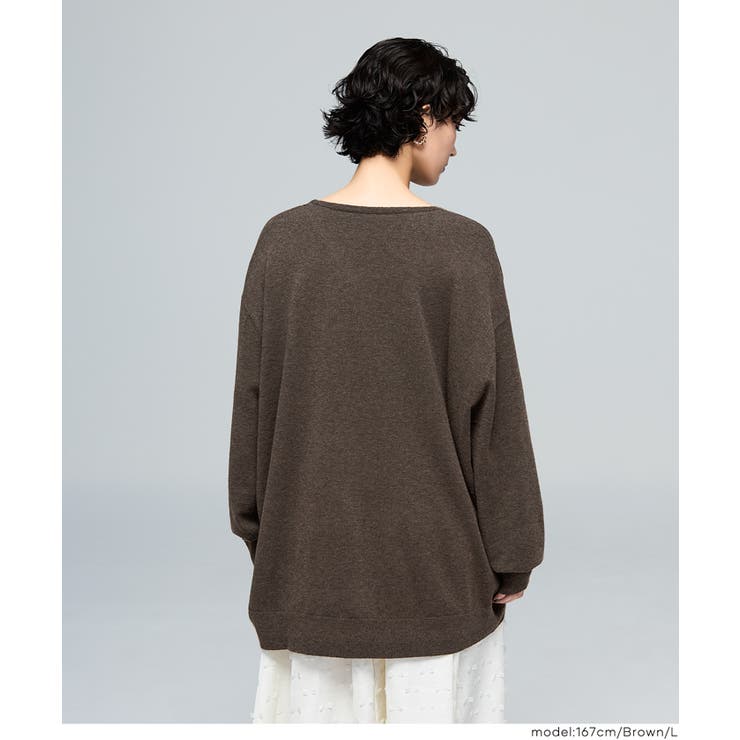 【RICH KNIT】Vネックオーバーサイズプルオーバー | coca | 詳細画像9 