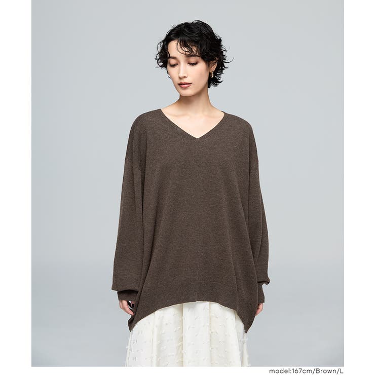 【RICH KNIT】Vネックオーバーサイズプルオーバー | coca | 詳細画像10 