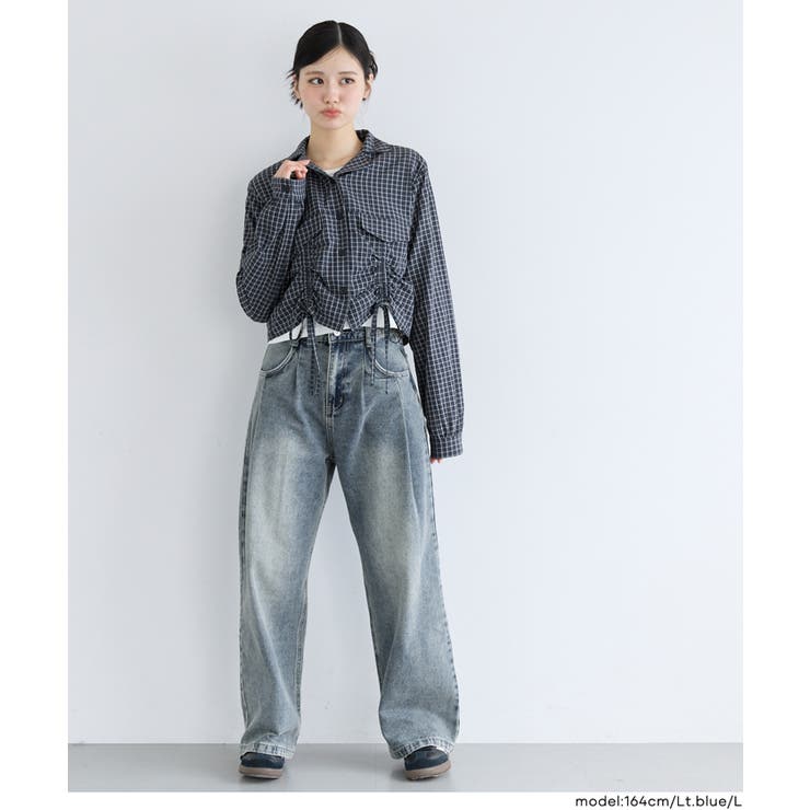デニムタックパンツ(01-260511402-69) | coca | 詳細画像5 