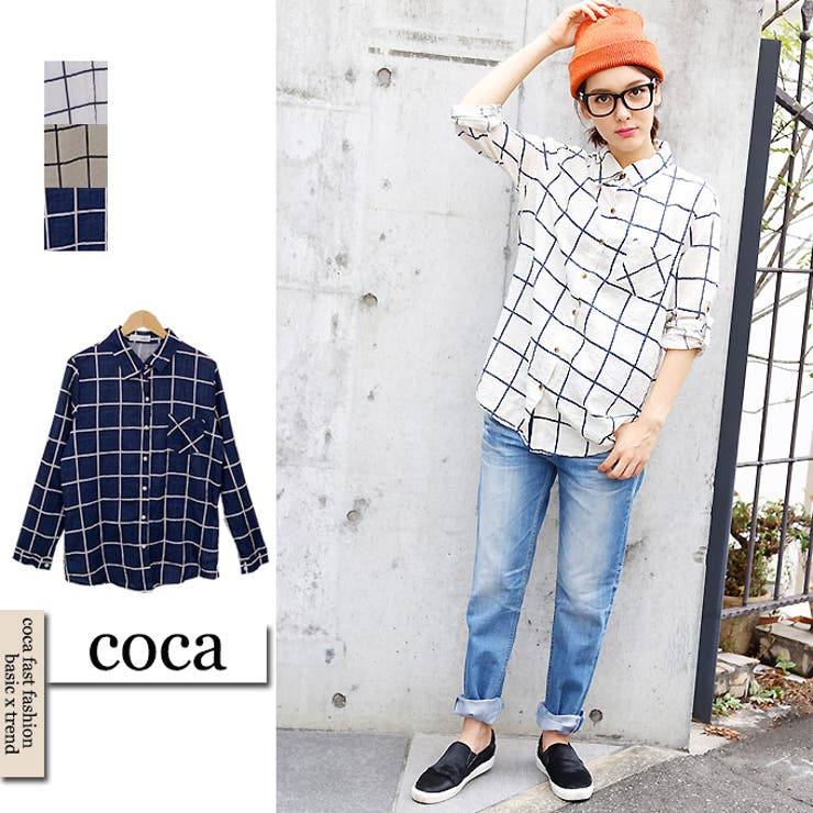 サラっと素材格子柄シャツ 品番 Pa Coca コカ のレディースファッション通販 Shoplist ショップリスト