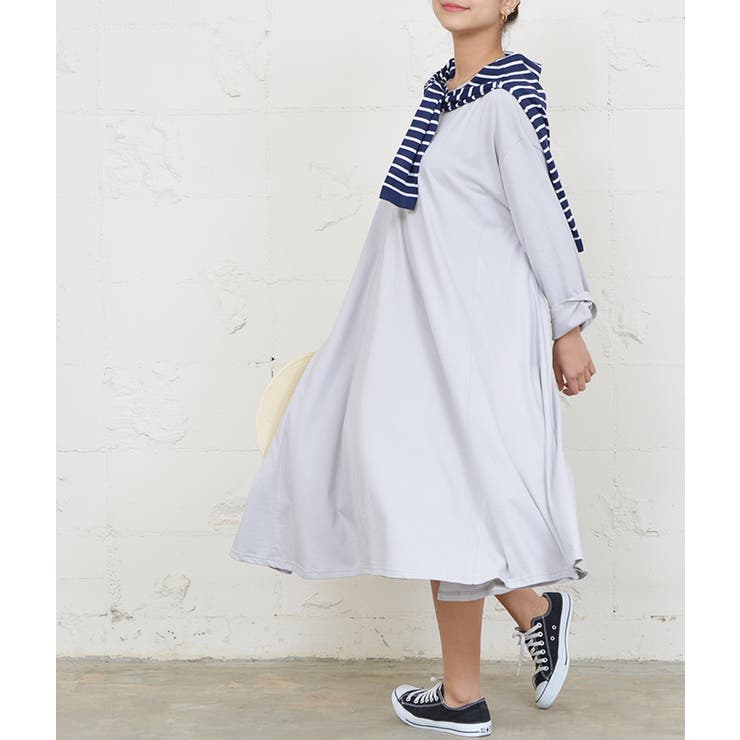 ビッグサイズゆったりロングワンピース(トップス 綿100％ マタニティ