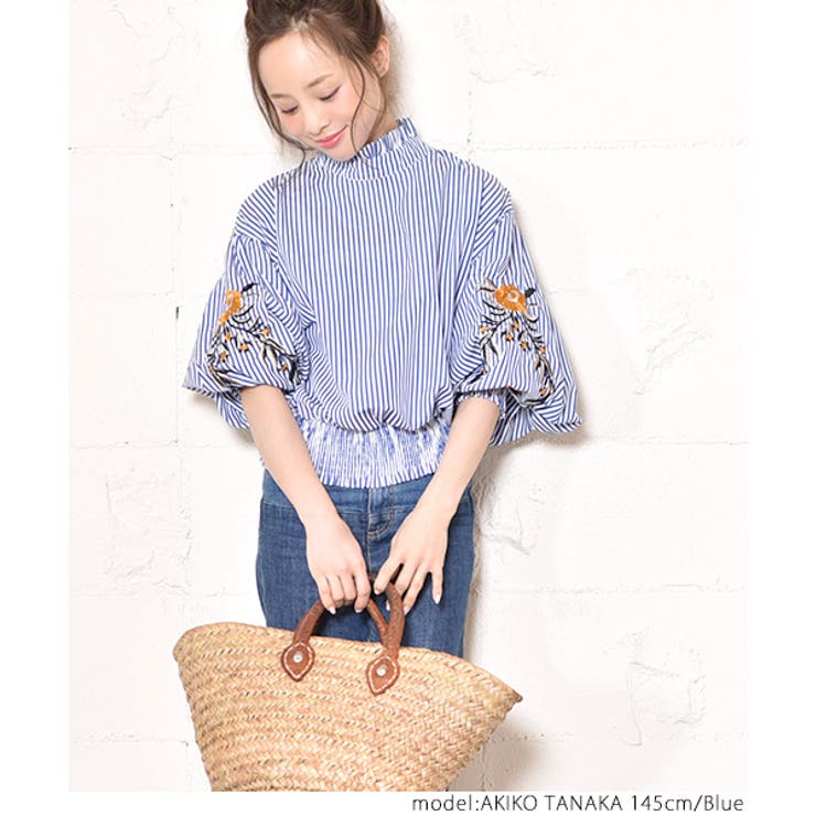 【再入荷】【田中亜希子さん着用】花柄刺繍バルーンスリーブブラウス(フリルカラー … | coca | 詳細画像5 
