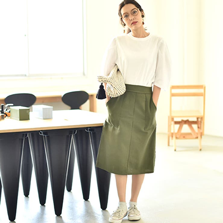 新作☆【Bottega Veneta】ベージュのキャンバスミディスカート。 上品なリッチさ】ベージュ キャンバスミディスカート スカート