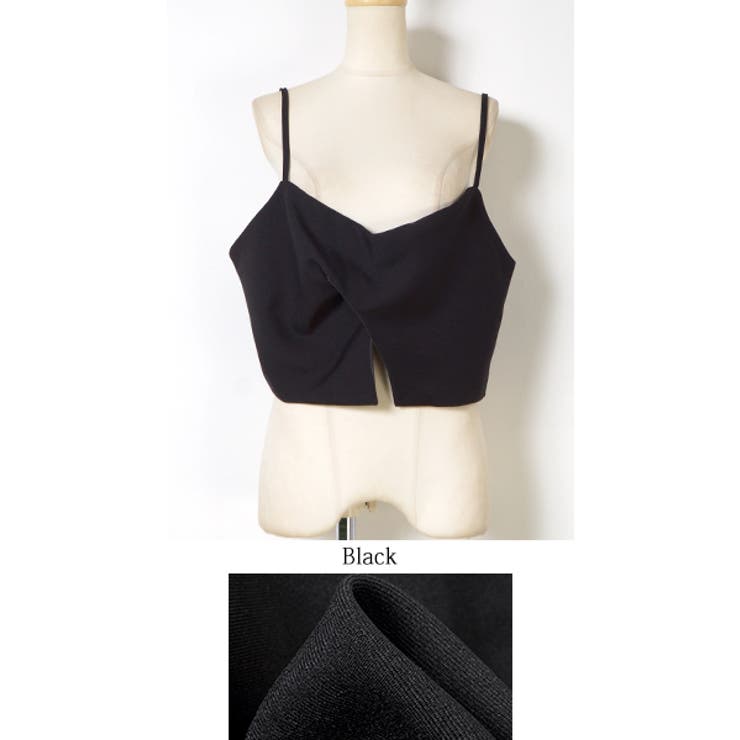 フロントねじれショート丈ビスチェ(トップス キャミソール 重ね着 | coca | 詳細画像4 