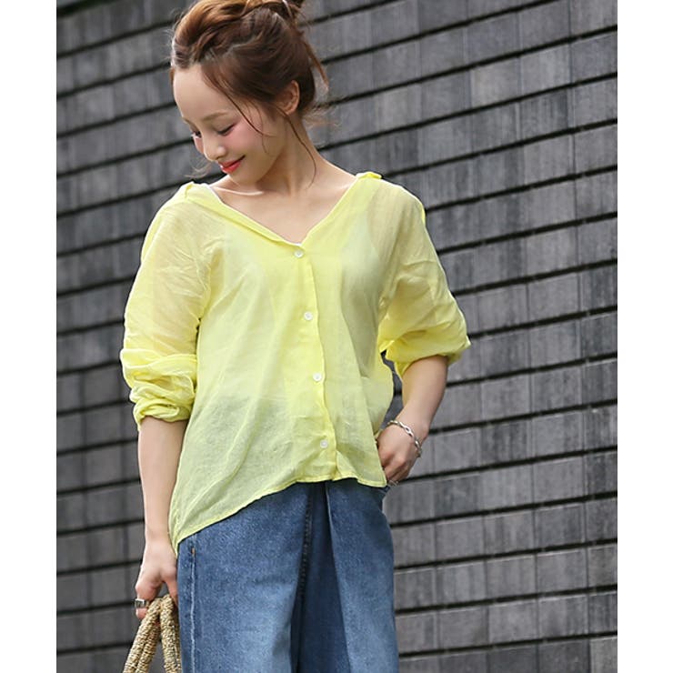 再入荷】きれい色薄手コットンシャツ 田中亜希子さん着用(ビタミン