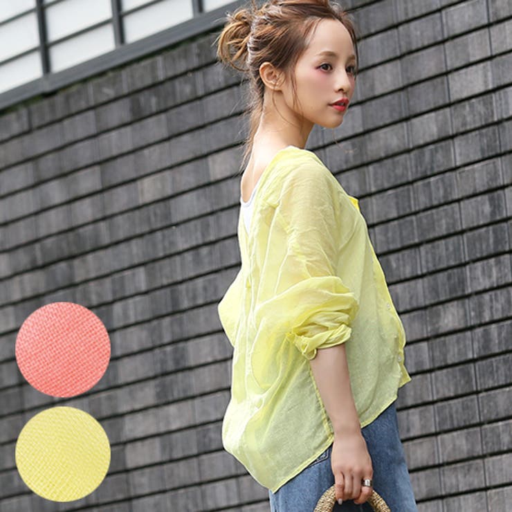 再入荷】きれい色薄手コットンシャツ 田中亜希子さん着用(ビタミン