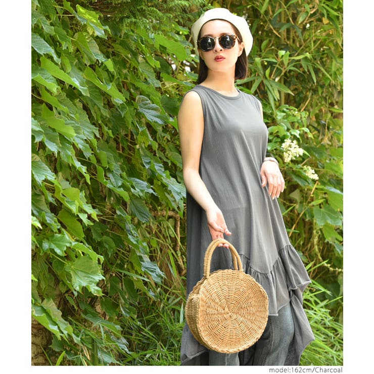 たっぷり裾フリルテールカットワンピース(ノースリーブ タンクトップ 切りっぱなし | coca | 詳細画像13 