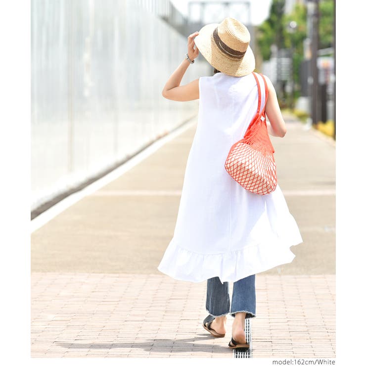 たっぷり裾フリルテールカットワンピース(ノースリーブ タンクトップ 切りっぱなし | coca | 詳細画像10 