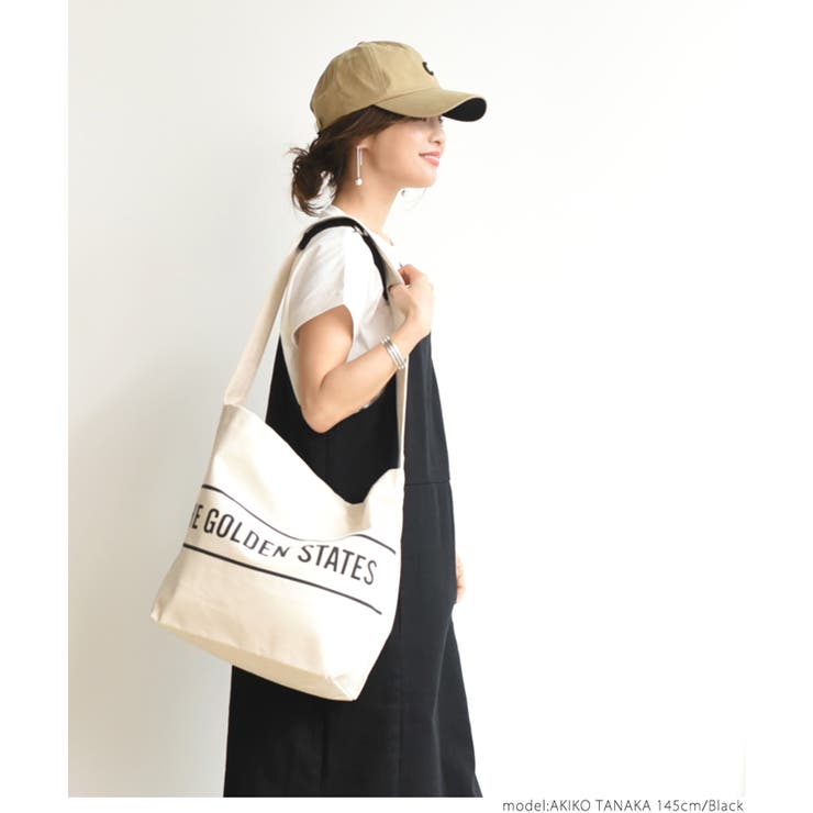 2wayマチ広ロゴトートバッグ 田中亜希子さん着用(鞄 かばん[品番