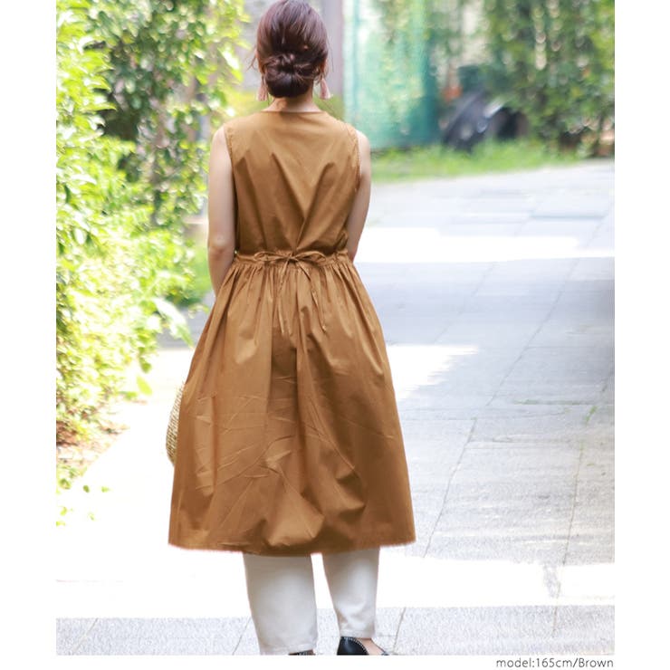 ブラウン ノースリーブ ワンピース 中古 美品 大きいサイズ＞ノースリーブワンピース シックスタイル 通販【ニッセン】