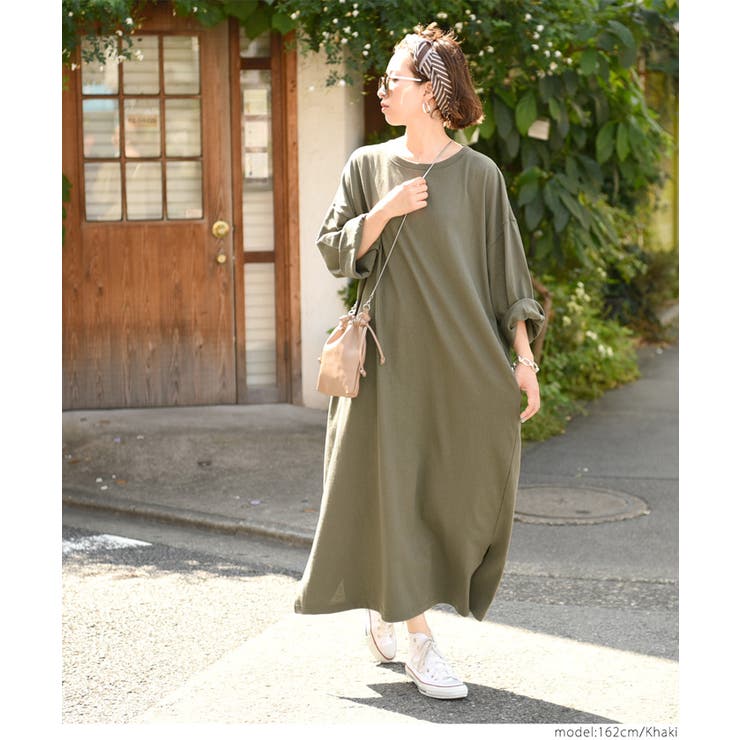 kha:ki（カーキ） 長袖カットソーワンピース 