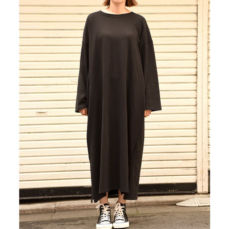 45R　コットン 長袖 ワンピース　カットソー　インディゴ 45Rインディゴ（45番色）: (並び順：新着順)｜45R