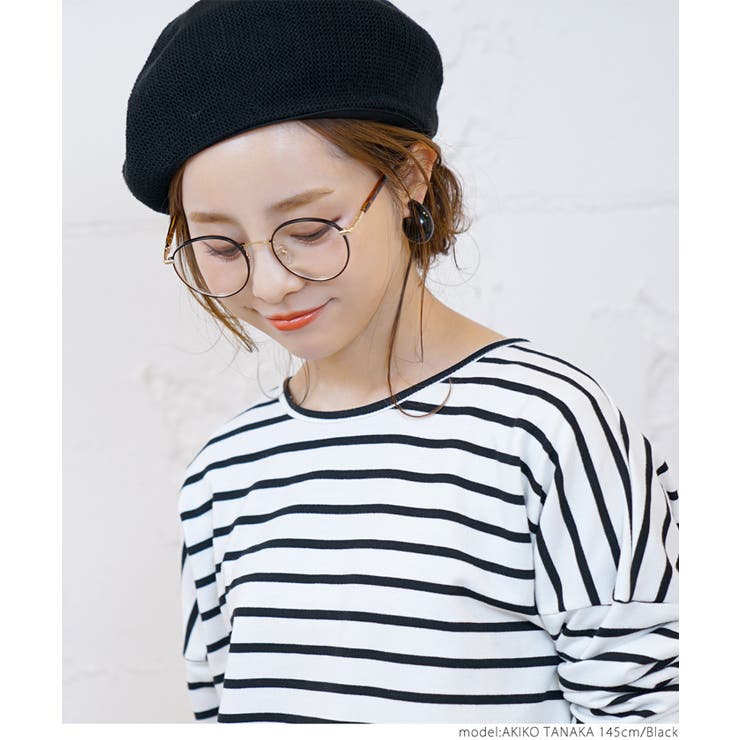 ［Black］ | ポインテッドブリッジ細フレーム伊達眼鏡 田中亜希子さん着用 | coca