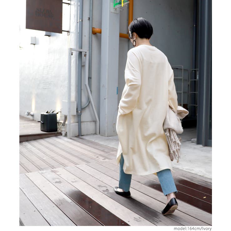 微裏起毛やわらかスウェットワンピース(ロングワンピース 長袖 無地 | coca | 詳細画像15 