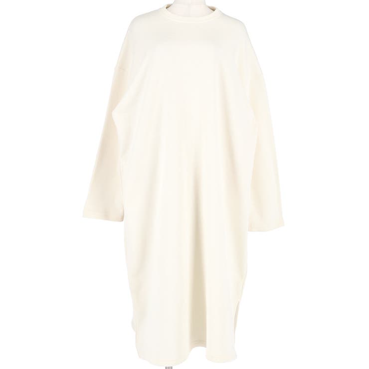 微裏起毛やわらかスウェットワンピース(ロングワンピース 長袖 無地 | coca | 詳細画像2 