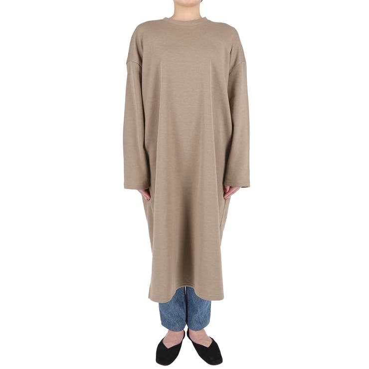 微裏起毛やわらかスウェットワンピース(ロングワンピース 長袖 無地 | coca | 詳細画像4 