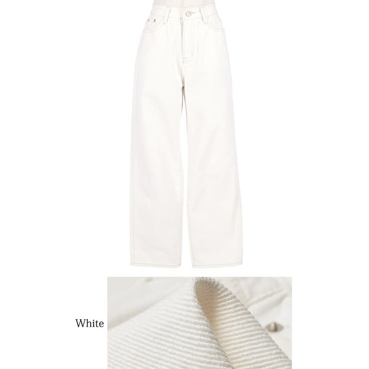 ホワイトデニム レディース ストレート[品番：PA000010871]｜coca