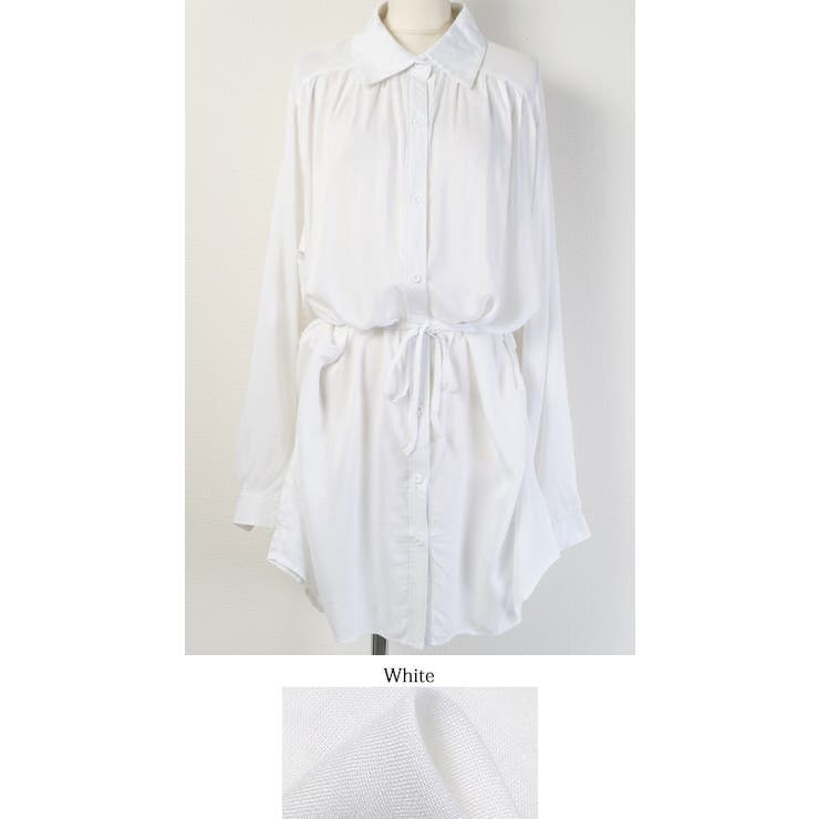 腰紐付き白シャツワンピース トップス チュニック ワンピース 品番 Pa Coca コカ のレディースファッション通販 Shoplist ショップリスト