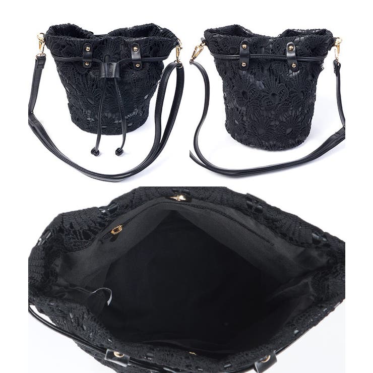 再入荷】【田中亜希子さん着用】花柄レース巾着型ショルダーバッグ 