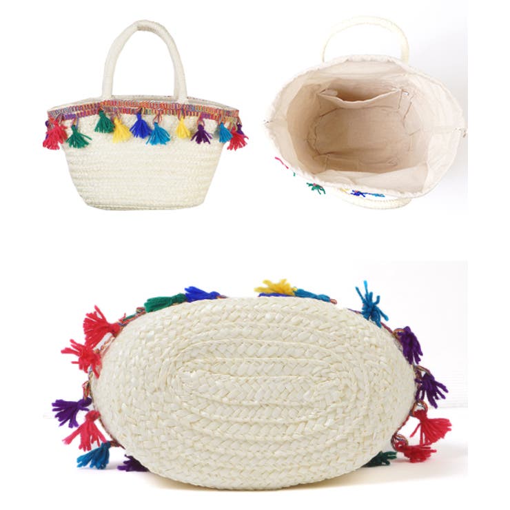 CLOUDY カラフルストラップタッセルのかごバッグ tassel 希少品 CLOUDY カラフルストラップタッセルのかごバッグ tassel 希少品