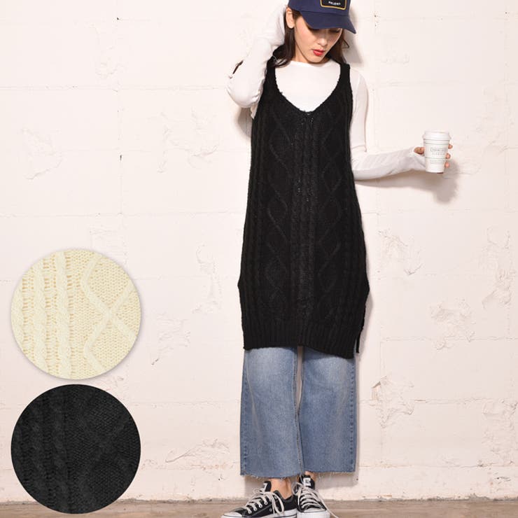 ざっくりケーブル編みニットワンピース チュニック レイヤード 重ね着 品番 Pa Coca コカ のレディースファッション通販 Shoplist ショップリスト