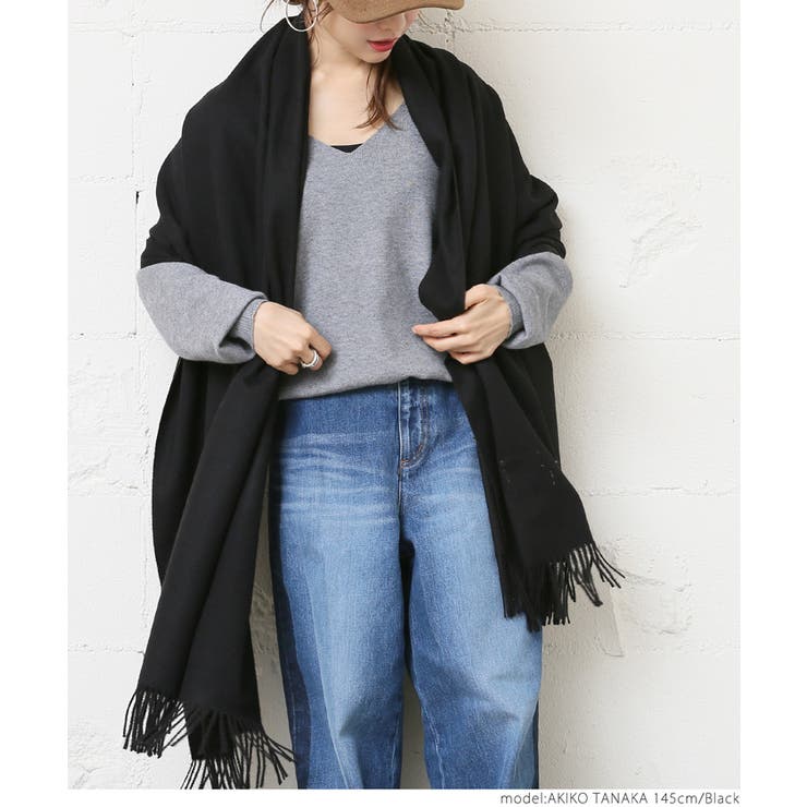 肌触り抜群シンプル大判ストール 田中亜希子さん着用(マフラー ショール | coca | 詳細画像10 
