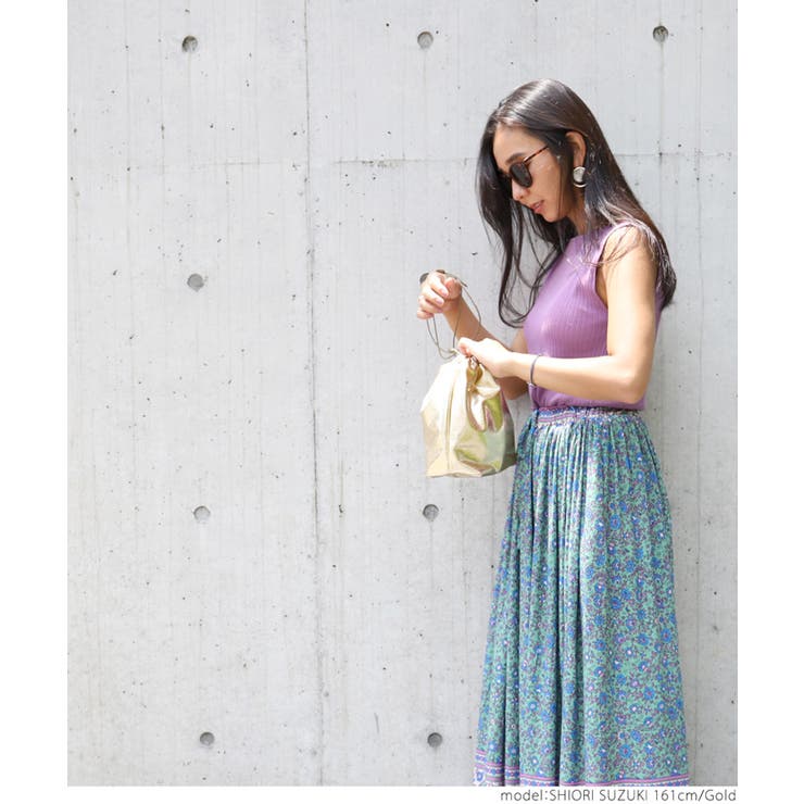 メタリック巾着バッグ 鈴木詩織さん着用 | coca | 詳細画像5 