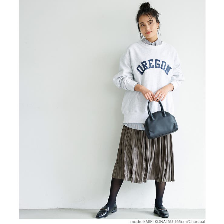 ［Charcoal］ | ＼新色登場／つや感サテンプリーツスカート | coca