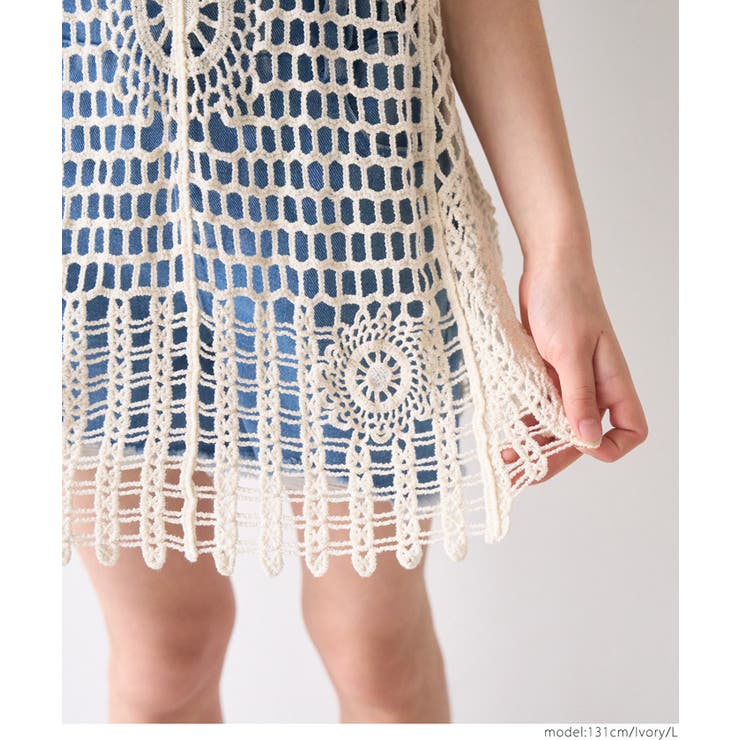 かぎ編みレースタンクトップ キッズ | coca | 詳細画像8 