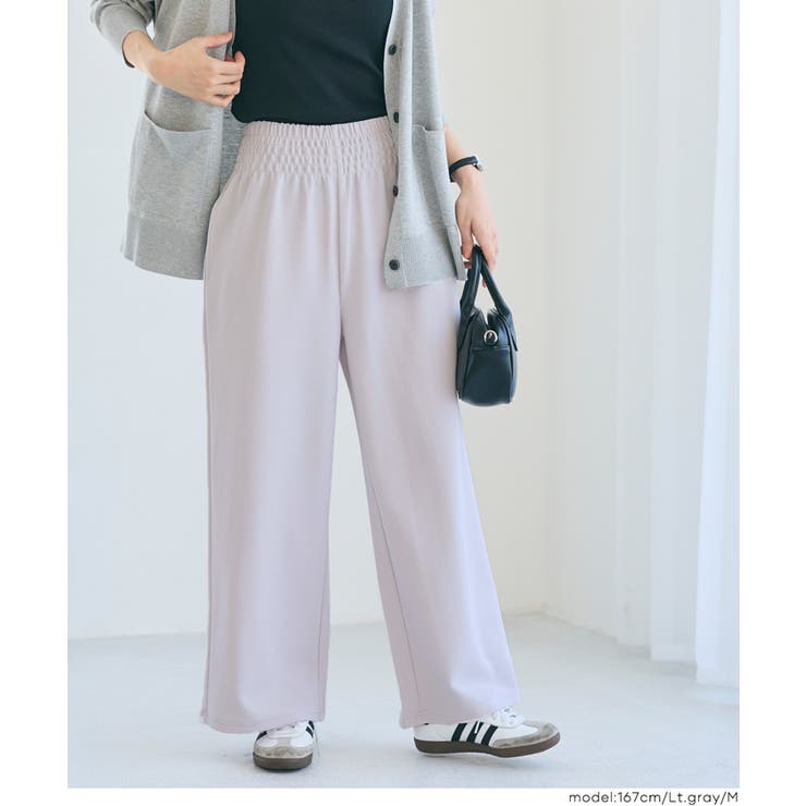予約開始＞26ss新色登場！エンボス加工ワイドパンツ【速乾・イージー