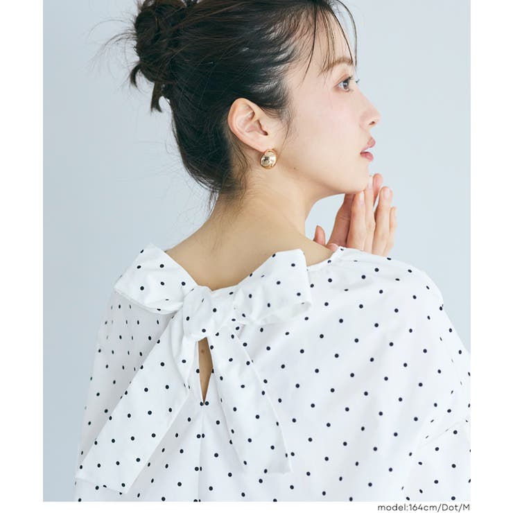 〈26ss新色登場〉パリフワバックリボンブラウス | coca | 詳細画像15 