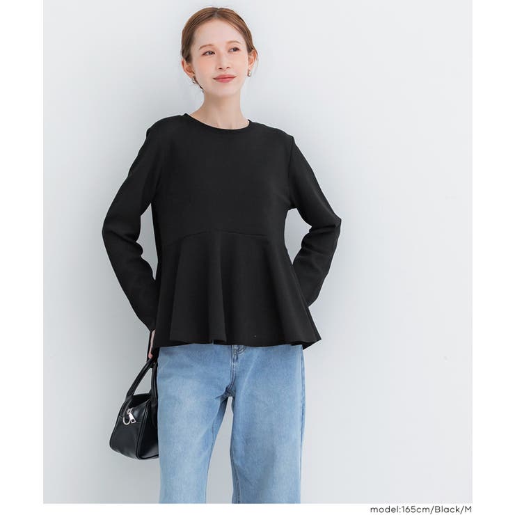 エンボス長袖裾フレアトップス | coca | 詳細画像15 