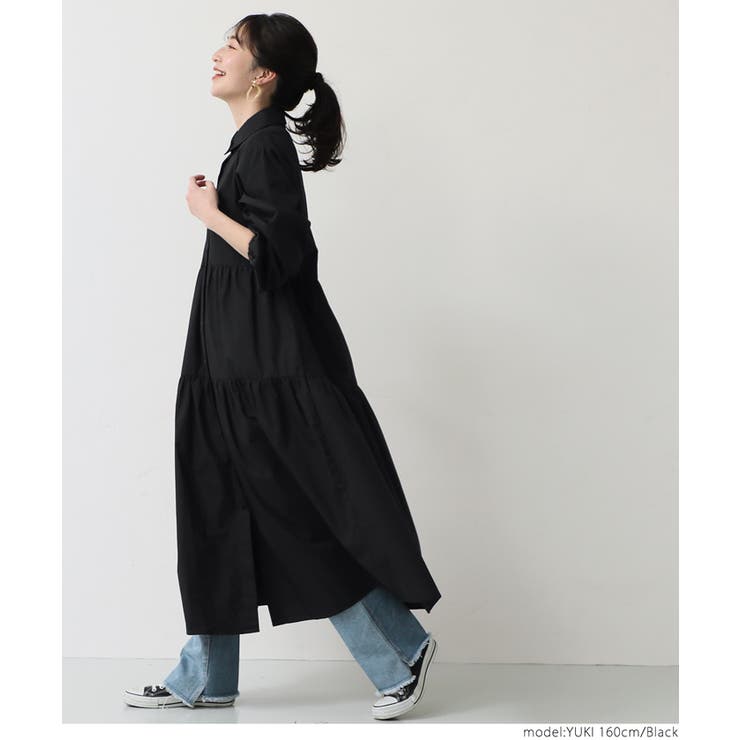 シャツワンピース レディース 長袖[品番：PA000011561]｜coca