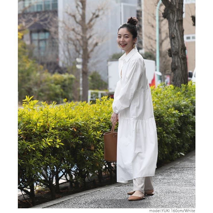 シャツワンピース レディース 長袖[品番：PA000011561]｜coca