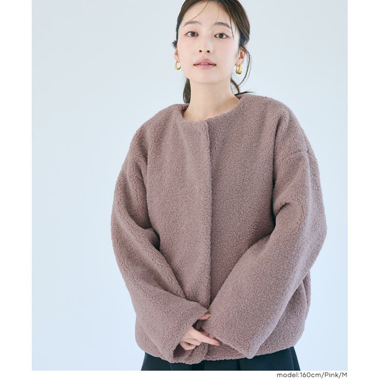 ［Pink］ | 【洗える】マシンウォッシャブルボアブルゾン | coca