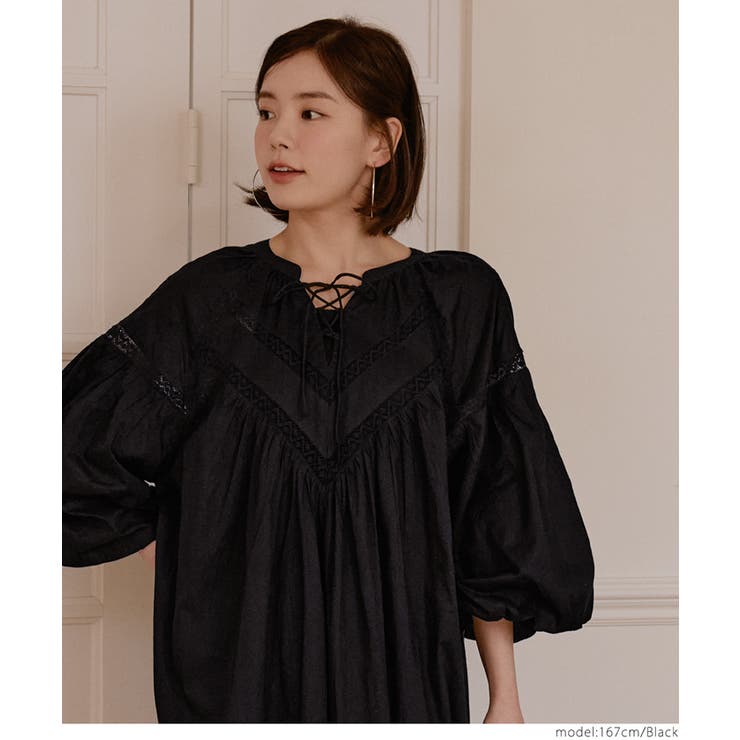 レース切り替えワンピース | coca | 詳細画像6 