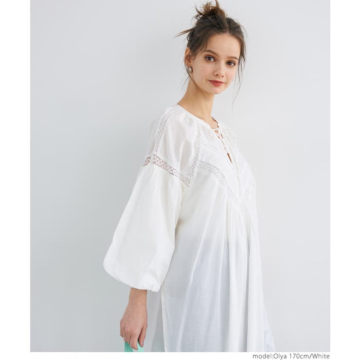 レース切り替えワンピース | coca | 詳細画像9 