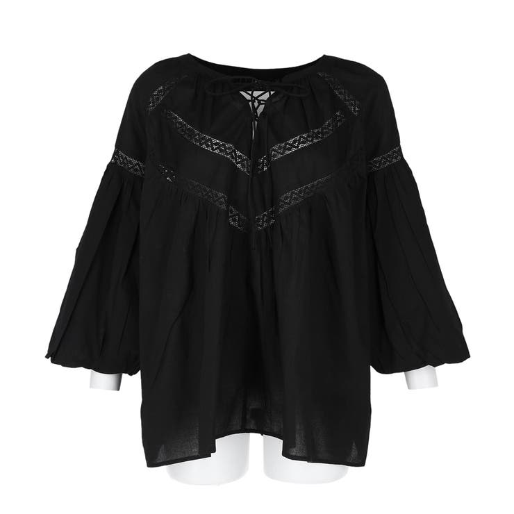 【価格交渉可能】Yokochan ブラウス黒✖️レース 価格交渉可能】Yokochan ブラウス黒✖️レース