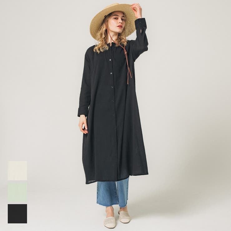 クレープシアーシャツワンピース[品番：PA000014249]｜coca