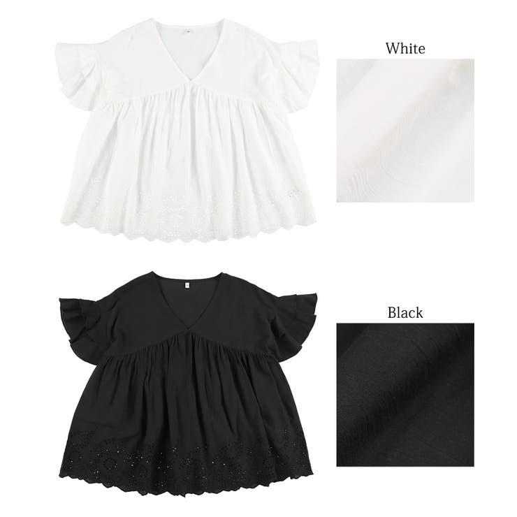 ヌキテパ　インド製　カットワークブラウス　黒 NE QUITTEZ PAS!（ヌキテパ）の「【別注】ne Quittez pas BLACK