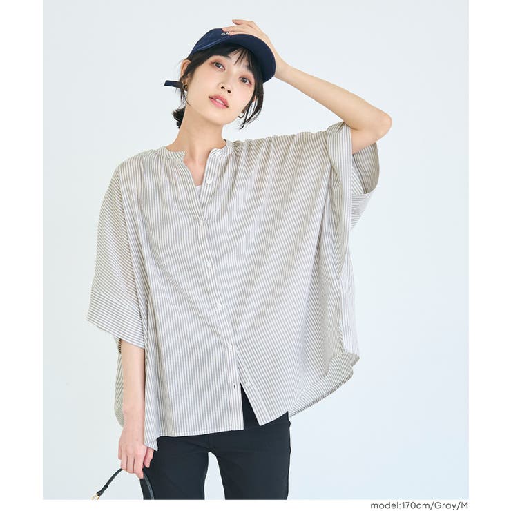 [Gray] | 〈26ss新色登場〉コットンボイルポンチョシャツ | coca