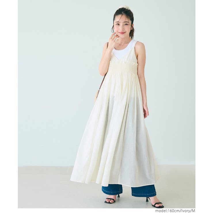 うさと⭐︎キャミワンピース ギャザーキャミワンピース レディース[品番：PA000017165]｜coca