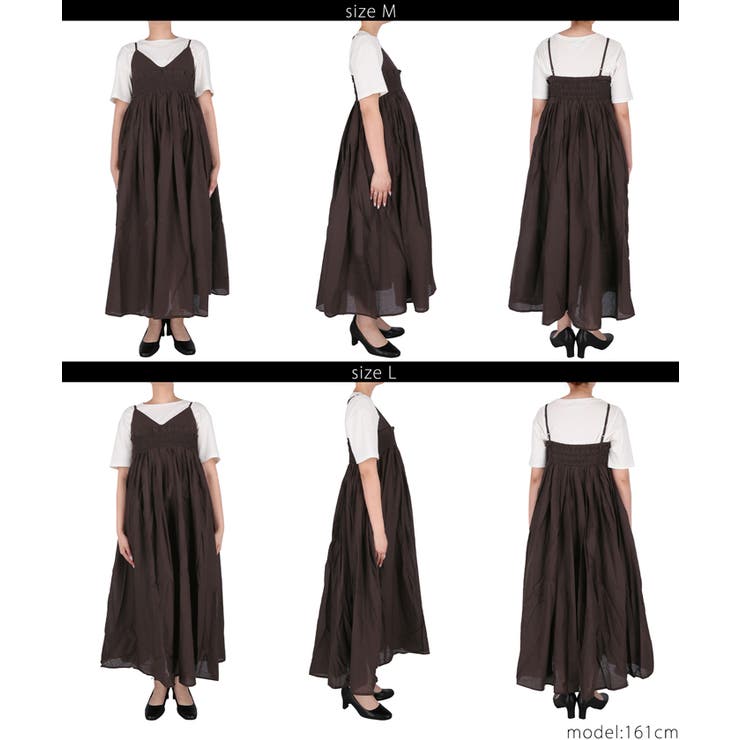 ギャザーキャミワンピース レディース[品番：PA000017165]｜coca