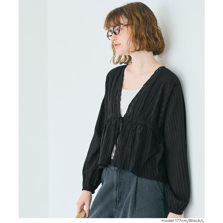 コットンドビーストライプブラウス レディース | coca | 詳細画像11 