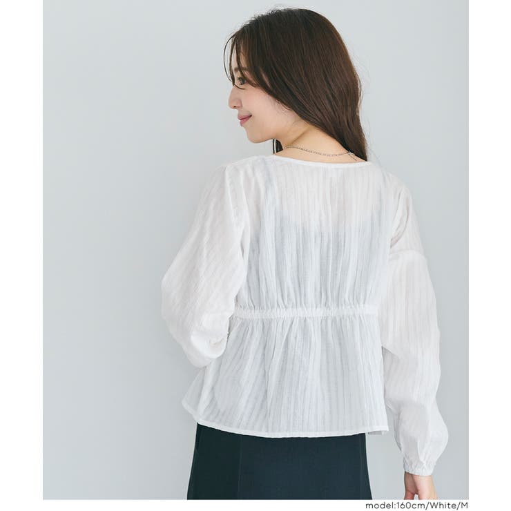 コットンドビーストライプブラウス レディース | coca | 詳細画像5 