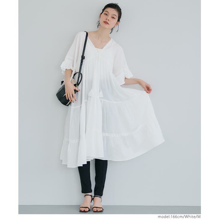 Vネックレースワンピース レディース | coca | 詳細画像11 